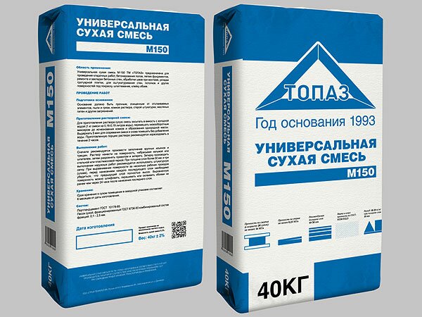 универсальная строительная смесь м150 ТМ Топаз